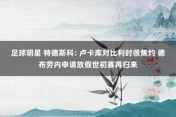 足球明星 特德斯科: 卢卡库对比利时很焦灼 德布劳内申请放假世初赛再归来