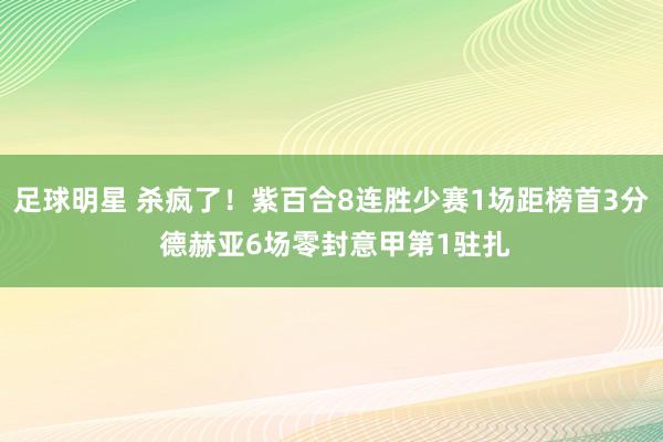 足球明星 杀疯了！紫百合8连胜少赛1场距榜首3分 德赫亚6场零封意甲第1驻扎