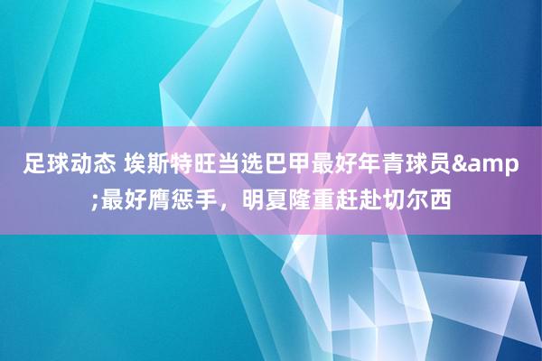 足球动态 埃斯特旺当选巴甲最好年青球员&最好膺惩手，明夏隆重赶赴切尔西