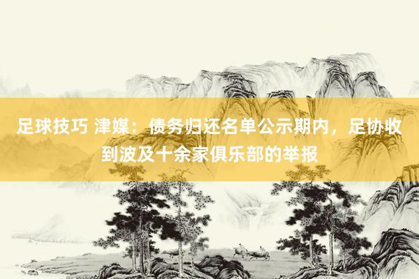 足球技巧 津媒：债务归还名单公示期内，足协收到波及十余家俱乐部的举报