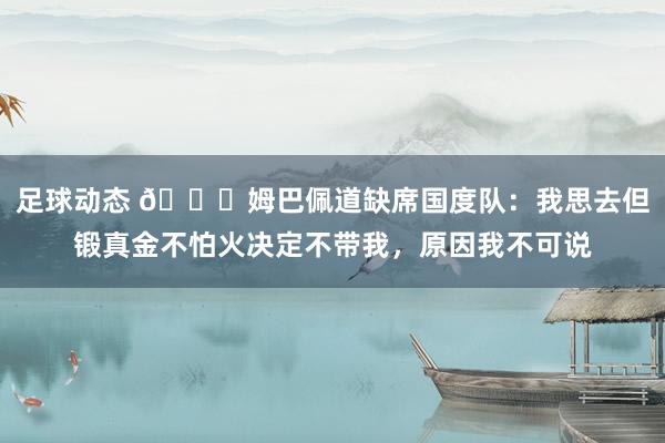 足球动态 👀姆巴佩道缺席国度队：我思去但锻真金不怕火决定不带我，原因我不可说