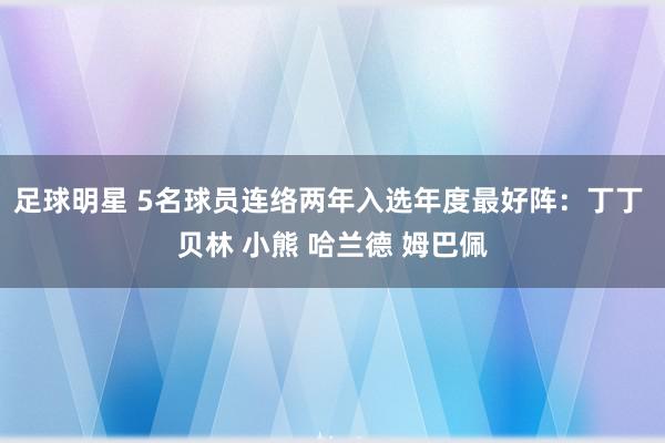 足球明星 5名球员连络两年入选年度最好阵：丁丁 贝林 小熊 哈兰德 姆巴佩